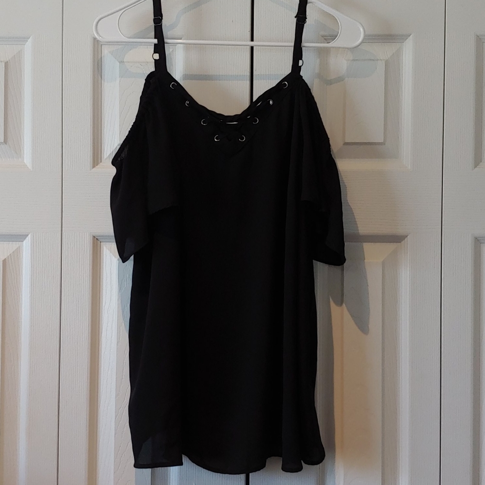 Torrid Georgette Cold Shoulder Top
